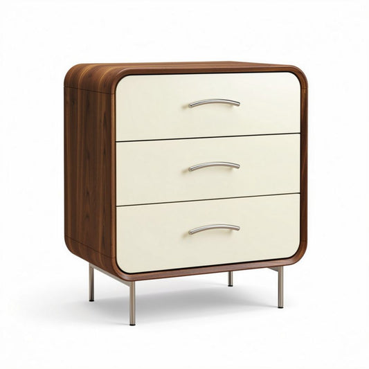 Commode en bois avec tiroirs couleur crème dimensions 45 x 40 x 60cm