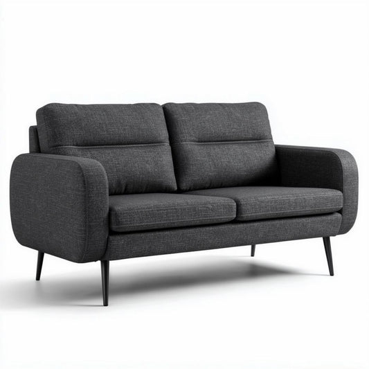 Canapé en tissu gris foncé dimensions 180 x 95 x 85cm pour salon