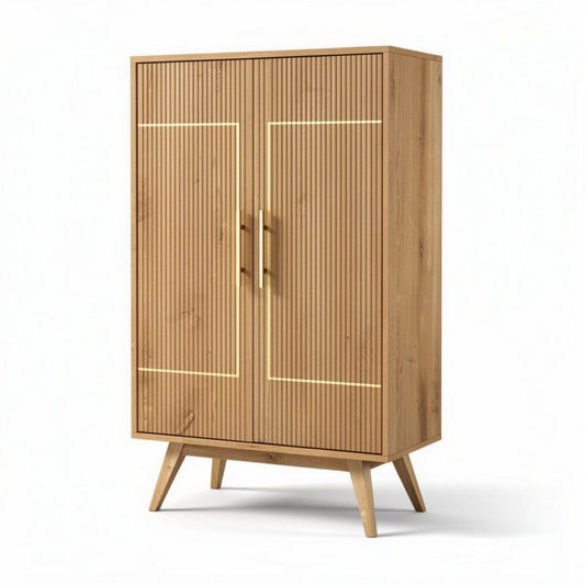 Armoire en bois avec portes à lamelles dimensions 80 x 40 x 120cm